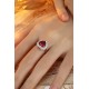 Ruif Jewelry Classic Design PT950 Platinum 3.51ct Lab Grown Ruby And 1.172ct Lab Grown Diamond Ring Wedding Bands