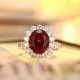 Ruif Jewelry Classic Design PT950 Platinum 5.26ct Lab Grown Ruby And 1.274ct Lab Grown Diamond Ring Wedding Bands