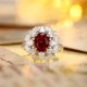 Ruif Jewelry Classic Design PT950 Platinum 6.66ct Lab Grown Ruby And 4.12ct Lab Grown Diamond Ring Wedding Bands