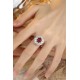 Ruif Jewelry Classic Design PT950 Platinum 6.66ct Lab Grown Ruby And 4.12ct Lab Grown Diamond Ring Wedding Bands