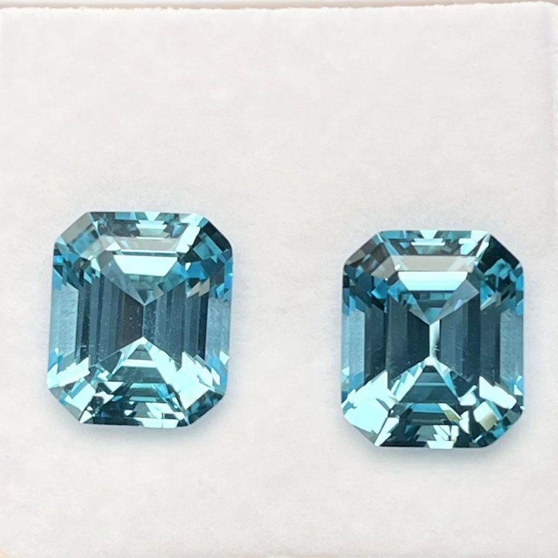Ruif Jewelry Emerald Cut Lab Aquamarine Loose Gemstones For DIY Jewelry Design Ruif Jewelry Emerald Cut Lab Aquamarine Loose Gemstones For DIY Jewelry Design