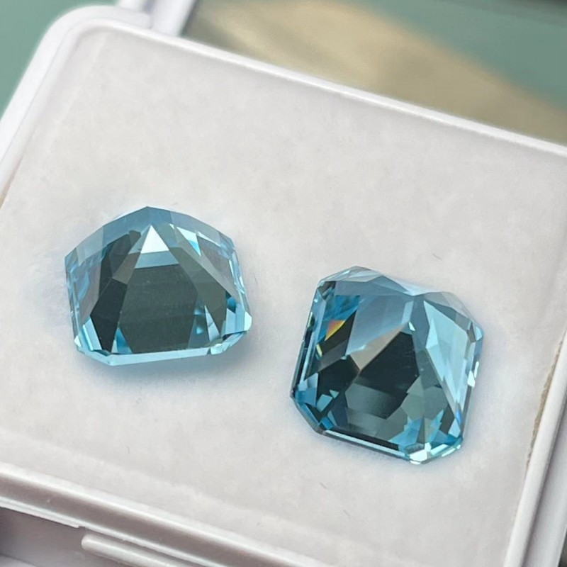 Ruif Jewelry Emerald Cut Lab Aquamarine Loose Gemstones For DIY Jewelry Design Ruif Jewelry Emerald Cut Lab Aquamarine Loose Gemstones For DIY Jewelry Design