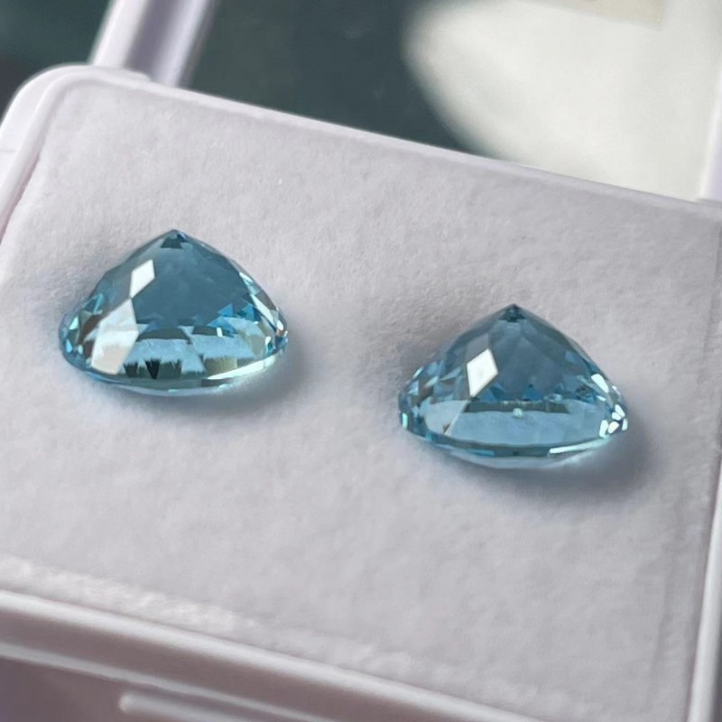 Ruif Jewelry Round Shape Lab Grown Aquamarine Loose Gemstone for Jewelry Rings Earrings Necklace Bracelet Making