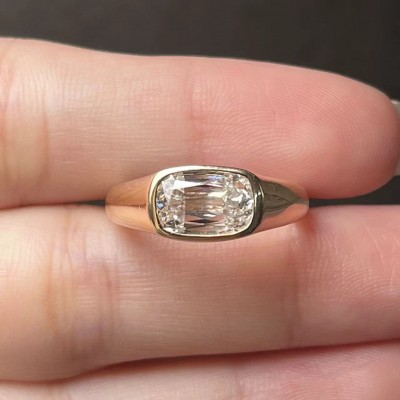Ruif Jewelry 1.78ct Lab Grown Diamond Ring 14k Yellow Gold Ring Jewelry for Party Gift