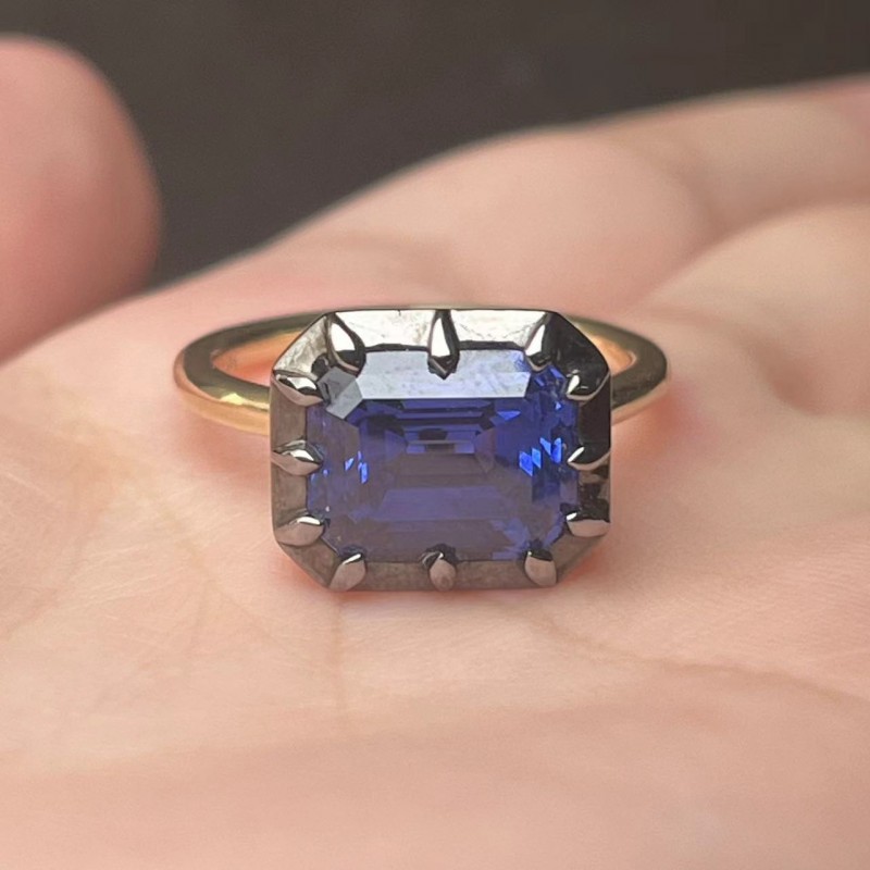 Ruif Jewelry Classic Design 14K Yellow Gold 8x10mm4.25ct Lab Grown Sapphire Ring Gemstone Jewelry Ruif Jewelry Classic Design 14K Yellow Gold 8x10mm4.25ct Lab Grown Sapphire Ring Gemstone Jewelry