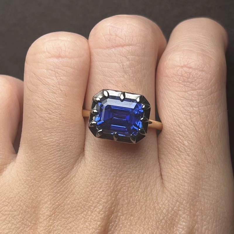 Ruif Jewelry Classic Design 14K Yellow Gold 8x10mm4.25ct Lab Grown Sapphire Ring Gemstone Jewelry Ruif Jewelry Classic Design 14K Yellow Gold 8x10mm4.25ct Lab Grown Sapphire Ring Gemstone Jewelry