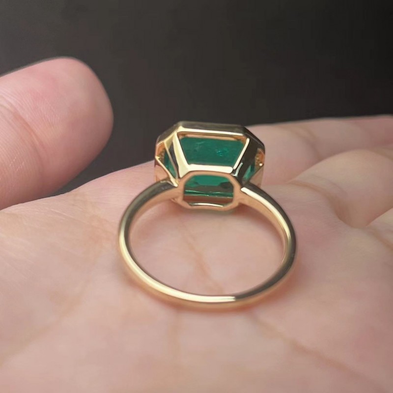 Ruif Jewelry Classic Design 14K Yeloow Gold 1012mm5.25ct Lab Grown Emerald Ring Gemstone Jewelry Ruif Jewelry Classic Design 14K Yeloow Gold 1012mm5.25ct Lab Grown Emerald Ring Gemstone Jewelry