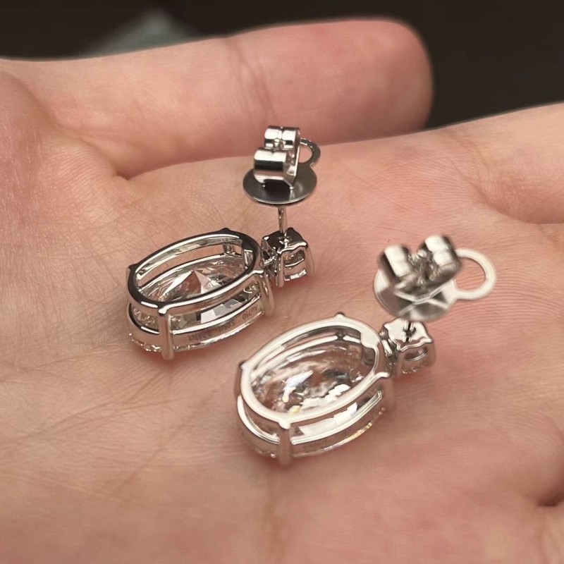 Ruif Jewelry Customized 18K White Gold 5ctx2pcs Lab Grown Diamond Earring Classic  Engagement  Jewelry for Women