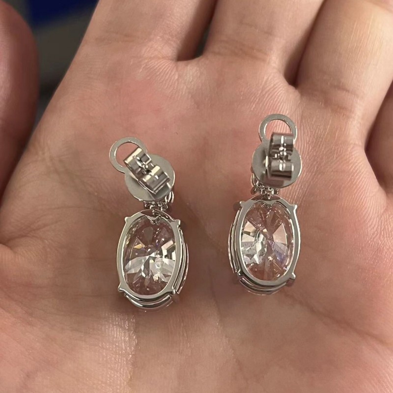 Ruif Jewelry Customized 18K White Gold 5ctx2pcs Lab Grown Diamond Earring Classic  Engagement  Jewelry for Women