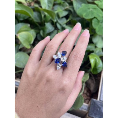 Ruif Jewelry Classic Design S925 Silver Lab Grown Sapphire Ring Custom Ring Wedding Bands ring