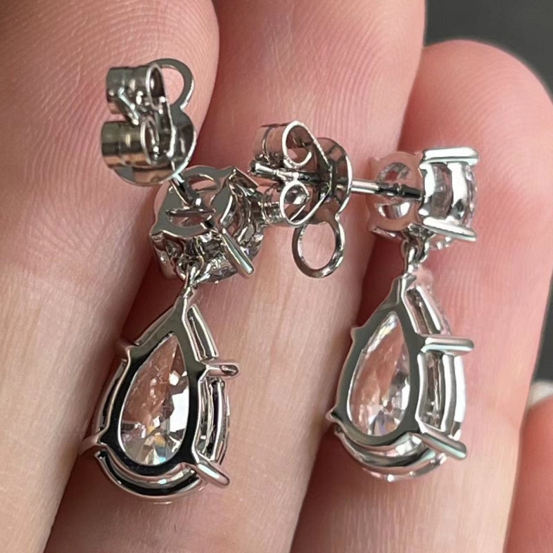 Ruif Jewelry Customized 18K White Gold 1.8ctx2pcs/0.6ctx2pcs Lab Grown Diamond Earring Classic Engagement Jewelry for Women Ruif Jewelry Customized 18K White Gold 1.8ctx2pcs/0.6ctx2pcs Lab Grown Diamond Earring Classic Engagement Jewelry for Women