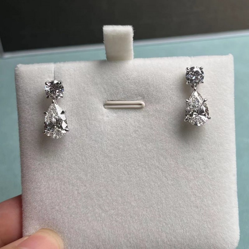 Ruif Jewelry Customized 18K White Gold 1.8ctx2pcs/0.6ctx2pcs Lab Grown Diamond Earring Classic Engagement Jewelry for Women Ruif Jewelry Customized 18K White Gold 1.8ctx2pcs/0.6ctx2pcs Lab Grown Diamond Earring Classic Engagement Jewelry for Women