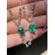 Ruif Jewelry Custom Design PT950 Platinum 6x8mm1.5ct Lab Grown Emerald Pendant Necklace Hand Made Gemstone Jewelry Ruif Jewelry Custom Design PT950 Platinum 6x8mm1.5ct Lab Grown Emerald Pendant Necklace Hand Made Gemstone Jewelry