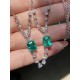 Ruif Jewelry Custom Design PT950 Platinum 6x8mm1.5ct Lab Grown Emerald Pendant Necklace Hand Made Gemstone Jewelry Ruif Jewelry Custom Design PT950 Platinum 6x8mm1.5ct Lab Grown Emerald Pendant Necklace Hand Made Gemstone Jewelry