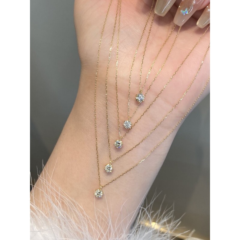 Ruif Jewelry Classic Design 18K Yellow Gold 0.2ct Natural Diamond Necklace Wholesale price necklace
