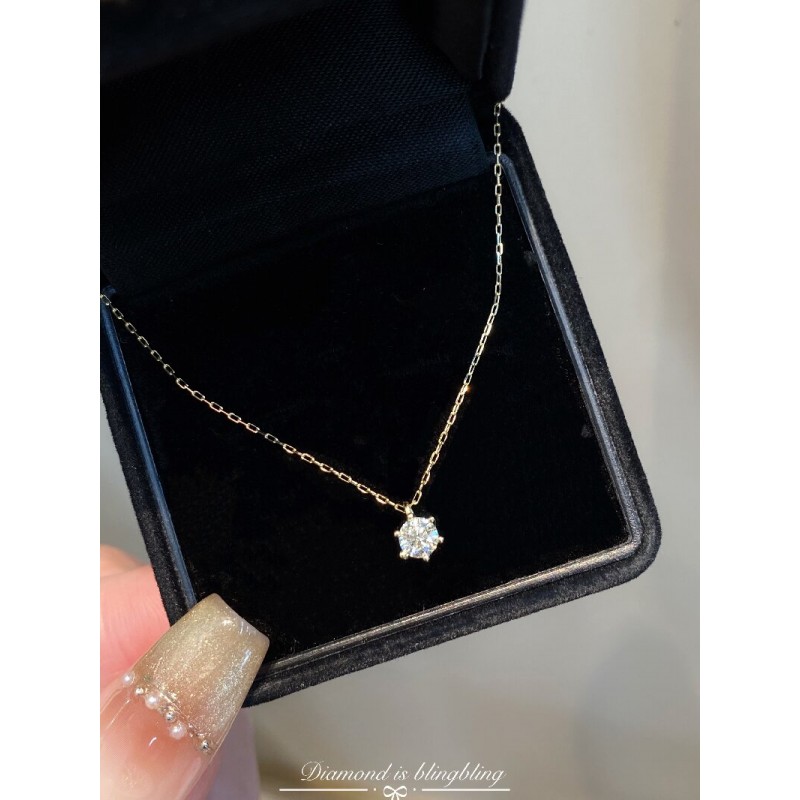 Ruif Jewelry Classic Design 18K Yellow Gold 0.2ct Natural Diamond Necklace Wholesale price necklace