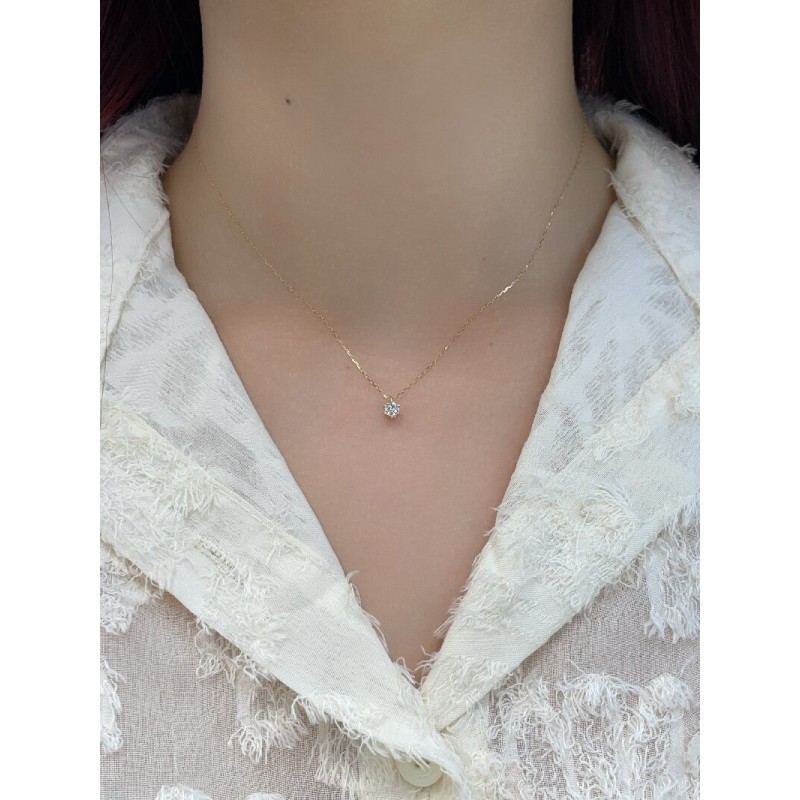 Ruif Jewelry Classic Design 18K Yellow Gold 0.2ct Natural Diamond Necklace Wholesale price necklace