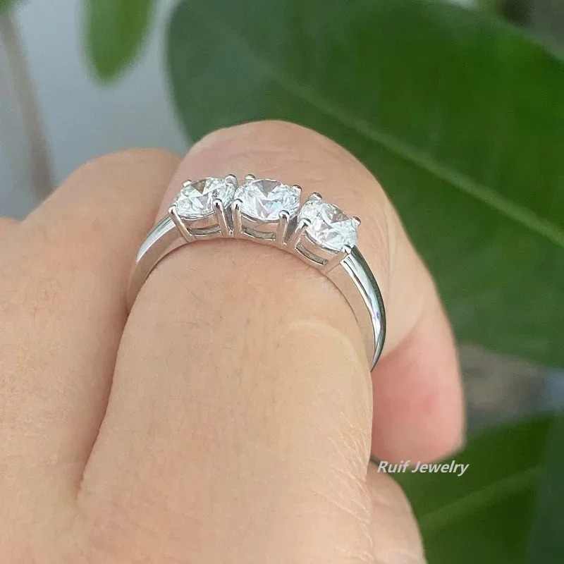Ruif Jewelry Customized 18K White Gold 1.52ct Lab Grown Diamond Ring Classic Three Stones Engagement Band Jewelry for Women Ruif Jewelry Customized 18K White Gold 1.52ct Lab Grown Diamond Ring Classic Three Stones Engagement Band Jewelry for Women
