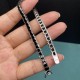 Ruif Jewelry Classic Design Natural Black Spinel Tennis Bracelet S925 Silver 4x4mm Princess Cut Natural Spinel Jewelry
