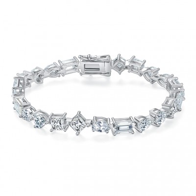 Ruif Jewelry Popular Design 0.5ct Each  Fancy Shape D Color Moissanite tennis  Bracelet S925 Silver  Fashion Jewelry 