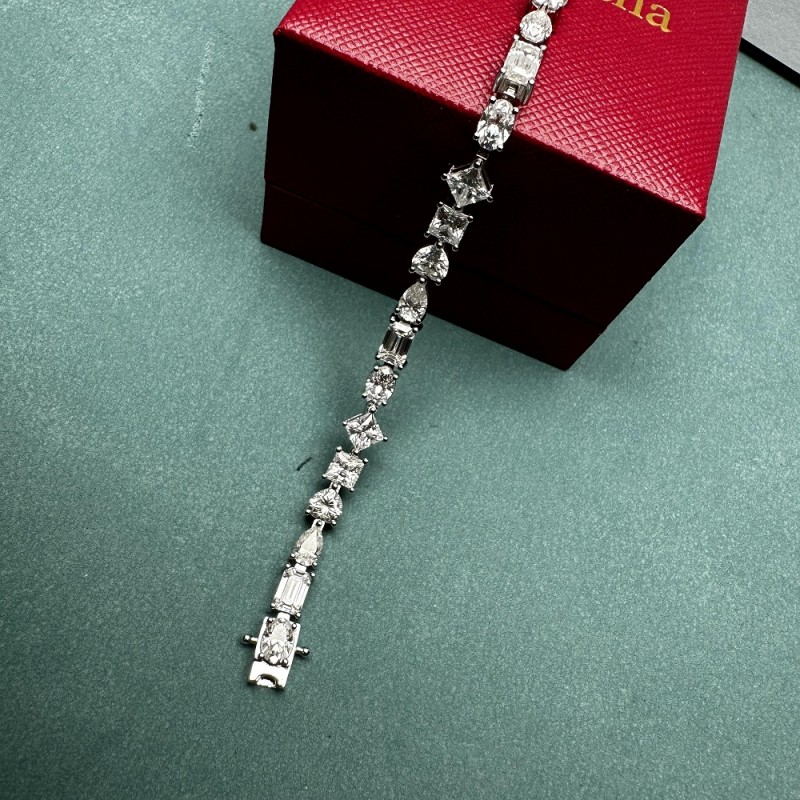 Ruif Jewelry Classic Popular Design 0.5ct Each  Fancy Shape D Color Moissanite tennis  Bracelet S925 Silver  Fashion Jewelry 
