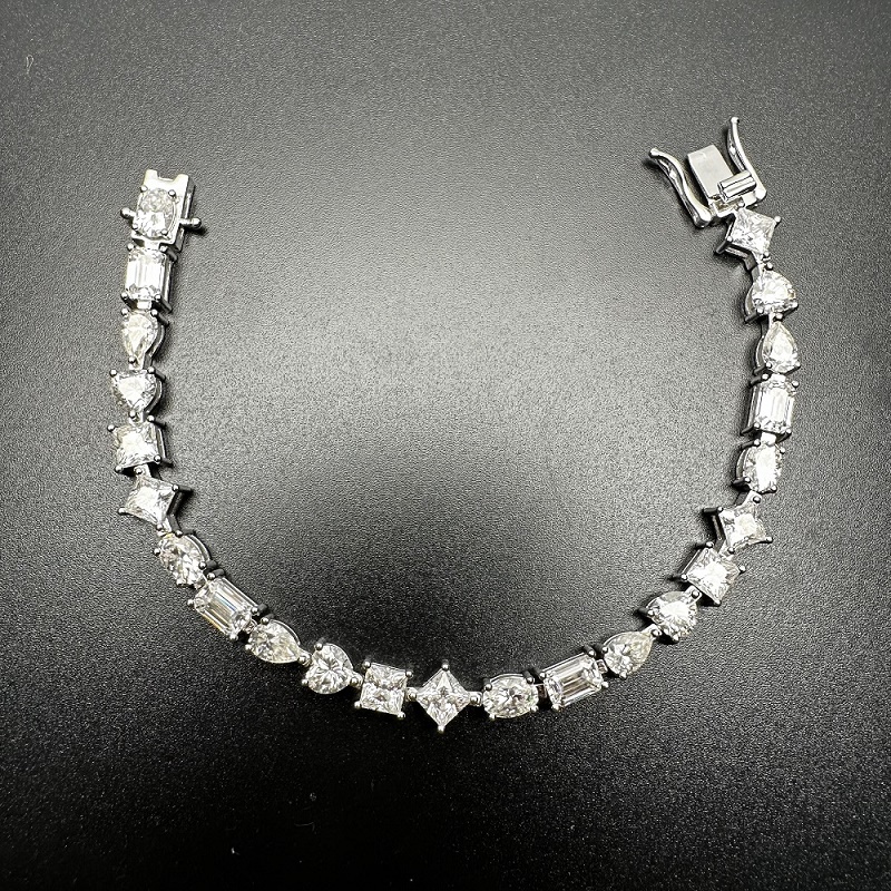 Ruif Jewelry Popular Design 0.5ct Each  Fancy Shape D Color Moissanite tennis  Bracelet S925 Silver  Fashion Jewelry 