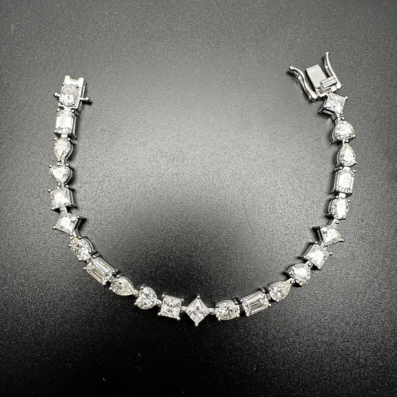 Ruif Jewelry Classic Popular Design 0.5ct Each  Fancy Shape D Color Moissanite tennis  Bracelet S925 Silver  Fashion Jewelry 