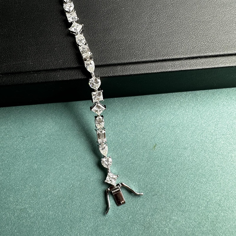 Ruif Jewelry Classic Popular Design 0.5ct Each  Fancy Shape D Color Moissanite tennis  Bracelet S925 Silver  Fashion Jewelry 