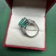 Ruif Jewelry Luxury Design 10.27ct Lab Grown Emerald Ring  9K White Gold Side D VVS1 Moissanite Custom Jewelry