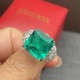 Ruif Jewelry Luxury Design 10.27ct Lab Grown Emerald Ring  9K White Gold Side D VVS1 Moissanite Custom Jewelry
