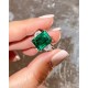 Ruif Jewelry Custom Design 6.5ct Lab Grown Emerald Ring  18K White and yellow Gold with Side D VVS1 Moissanite Ring 