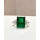 Ruif Jewelry Custom Design 6.5ct Lab Grown Emerald Ring  18K White and yellow Gold with Side D VVS1 Moissanite Ring 