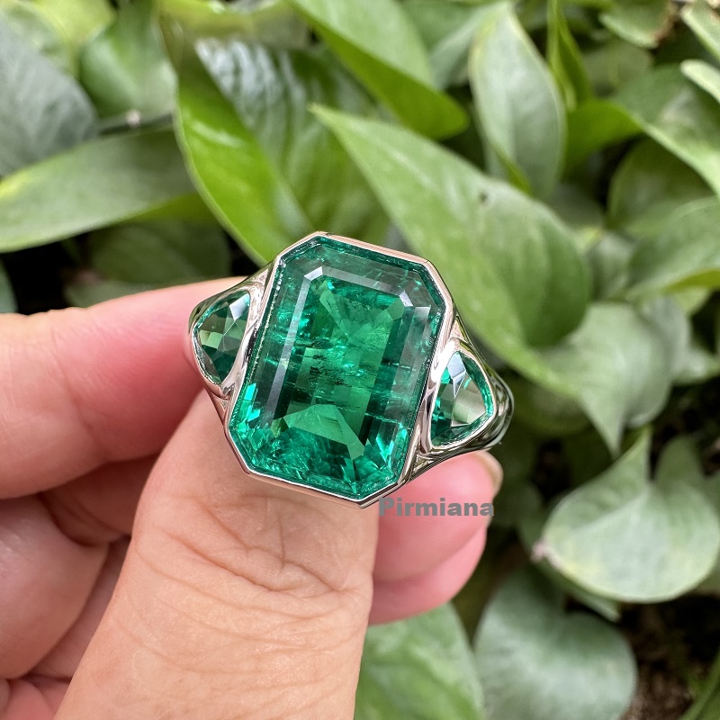 Ruif Jewelry New Design 925 Silver 7.06ct Lab Grown Emerald men ring Ruif Jewelry New Design 925 Silver 7.06ct Lab Grown Emerald men ring