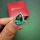 Ruif Jewelry  Customized 9K 10K 18K White  Gold 2.672ct Lab Grown Emerald Ring With D Moissanite Band Jewelry for Women