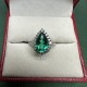 Ruif Jewelry  Customized 9K 10K 18K White  Gold 2.672ct Lab Grown Emerald Ring With D Moissanite Band Jewelry for Women
