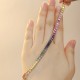 Ruif Jewelry Classic Design Rainbow Sapphire Bracelet S925 Silver 4x4mm Princess Cut Lab Created Sapphire Bracelet