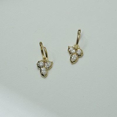 Ruif Jewelry Customized 9k Gold 0.88ct Lab Grown Diamond Earrings Fancy Shape Classic Engagement Band Jewelry 