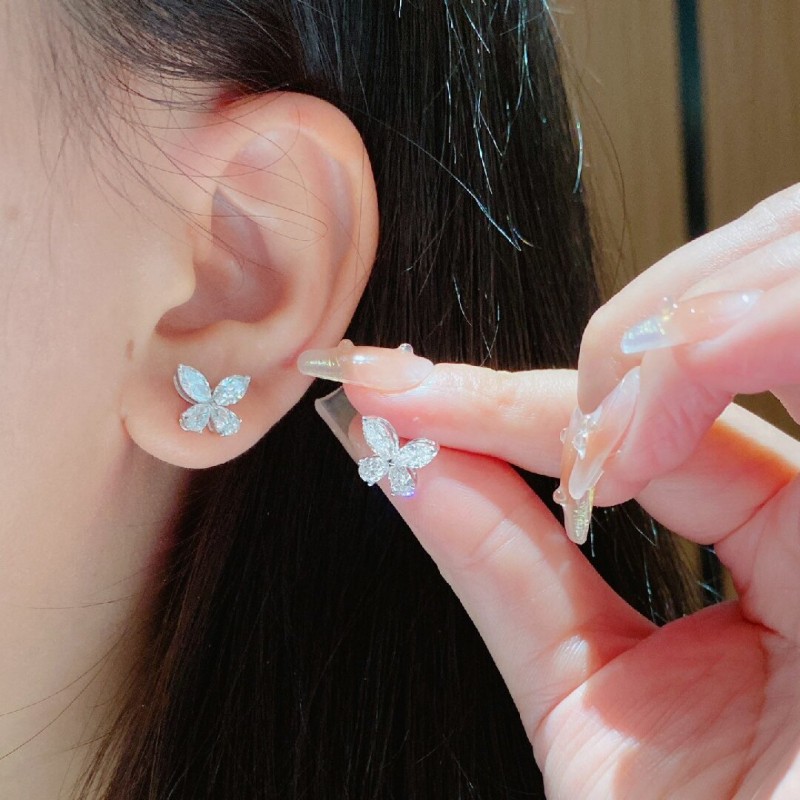 Ruif Jewelry Customized PT950 Platinum Lab Grown Diamond Earrings Fancy Shape Classic Engagement Band Jewelry 