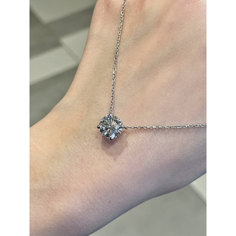 Ruif Jewelry 1.0ct Lab Grown Diamond 18k White Gold  Necklace Jewelry for Party Gift