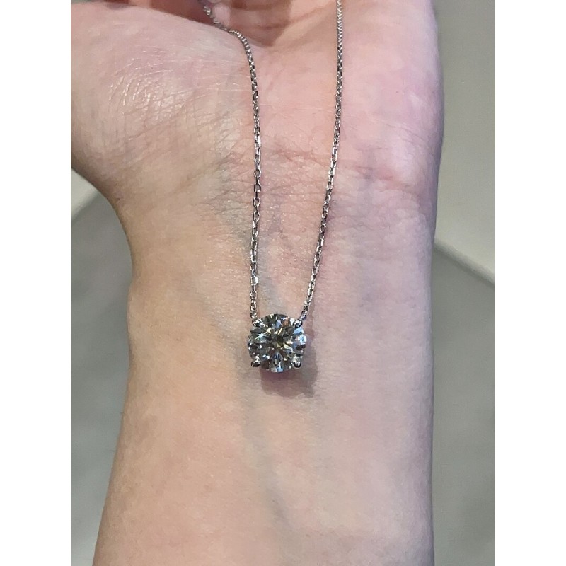 Ruif Jewelry 1.0ct Lab Grown Diamond 18k White Gold  Necklace Jewelry for Party Gift