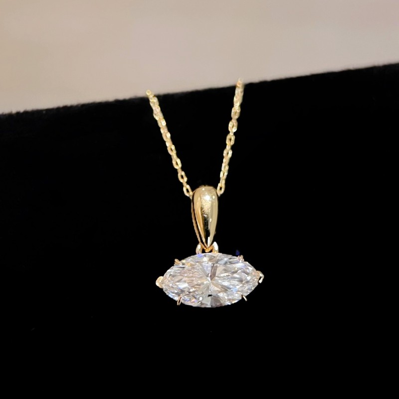 Ruif Jewelry 18K Yellow Gold 0.90ct Lab Diamond Nacklace Custom Jewelry for Party Gift