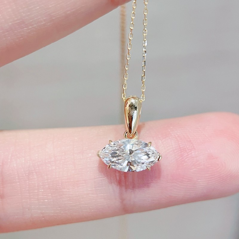 Ruif Jewelry 18K Yellow Gold 0.90ct Lab Diamond Nacklace Custom Jewelry for Party Gift