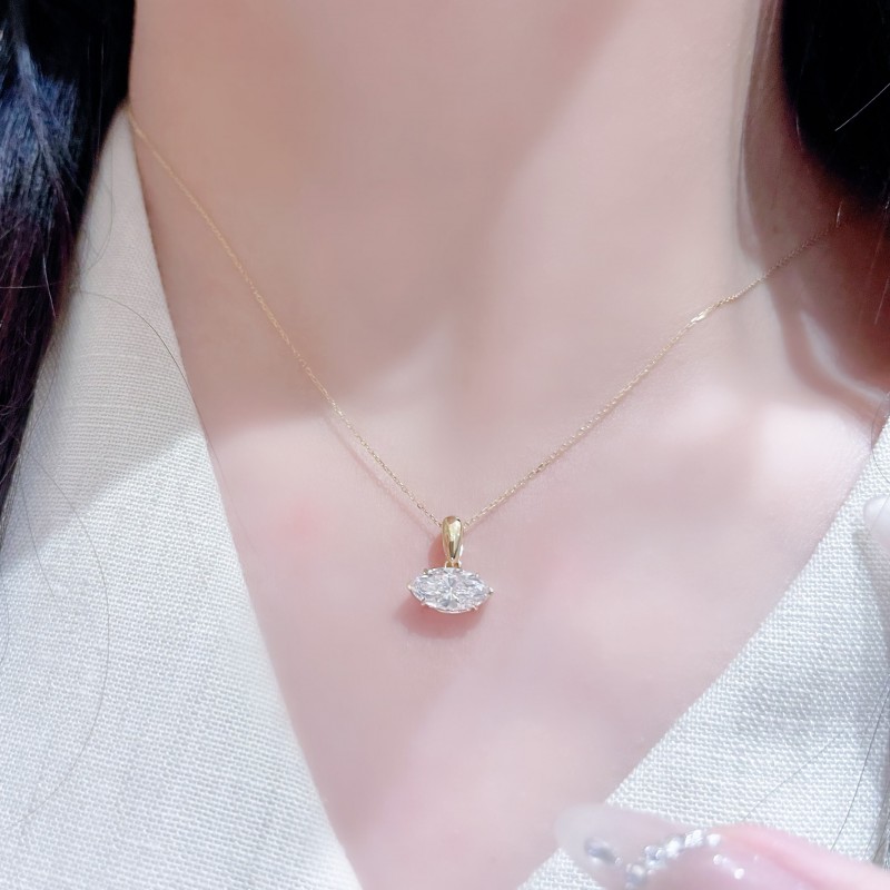 Ruif Jewelry 18K Yellow Gold 0.90ct Lab Diamond Nacklace Custom Jewelry for Party Gift