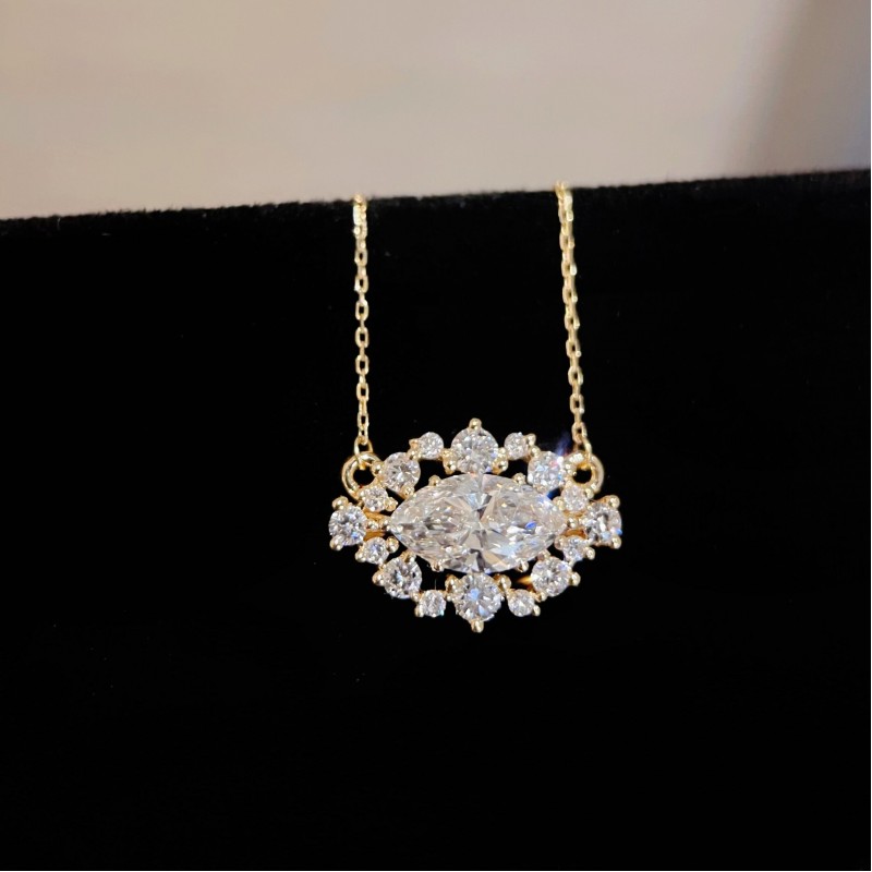 Ruif Jewelry 18K Yellow Gold 1.0ct Lab Diamond Nacklace Custom Jewelry for Party Gift