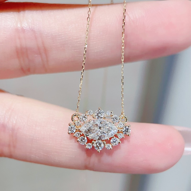 Ruif Jewelry 18K Yellow Gold 1.0ct Lab Diamond Nacklace Custom Jewelry for Party Gift