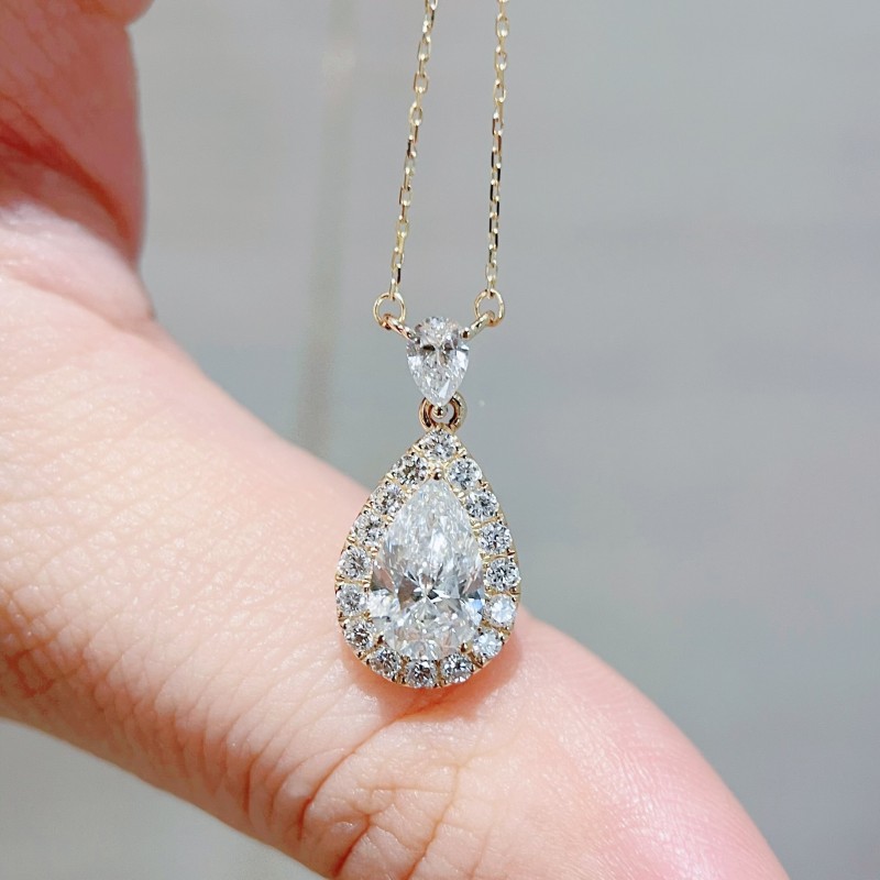 Ruif Jewelry 18K Yellow Gold 1.5ct Lab Diamond Nacklace Custom Jewelry for Party Gift
