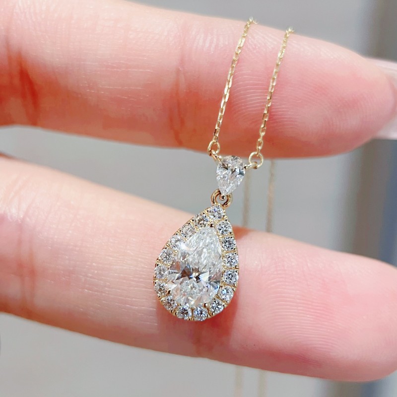 Ruif Jewelry 18K Yellow Gold 1.5ct Lab Diamond Nacklace Custom Jewelry for Party Gift
