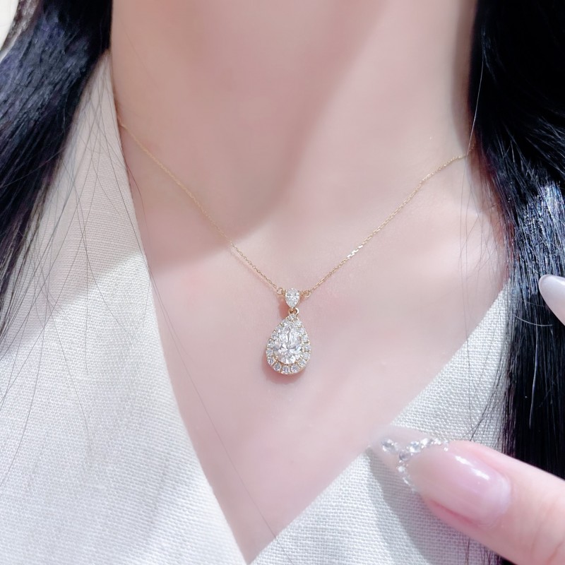 Ruif Jewelry 18K Yellow Gold 1.5ct Lab Diamond Nacklace Custom Jewelry for Party Gift