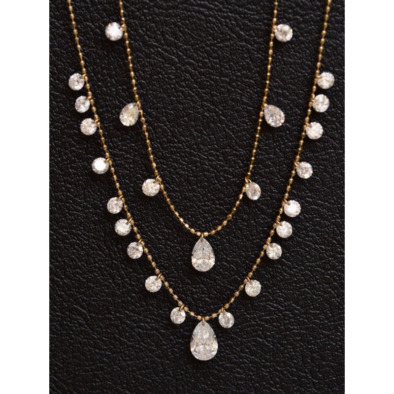 Ruif Jewelry 18K Yellow Gold 2.0ct Lab Diamond Nacklace Custom Jewelry for Party Gift