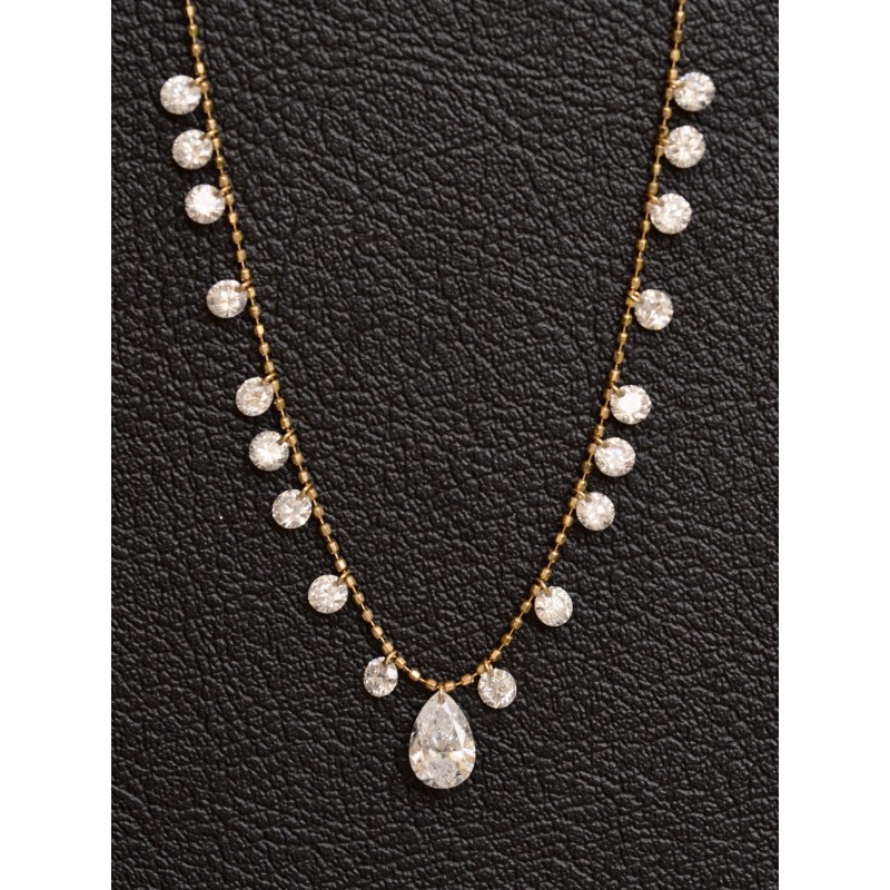 Ruif Jewelry 18K Yellow Gold 2.0ct Lab Diamond Nacklace Custom Jewelry for Party Gift